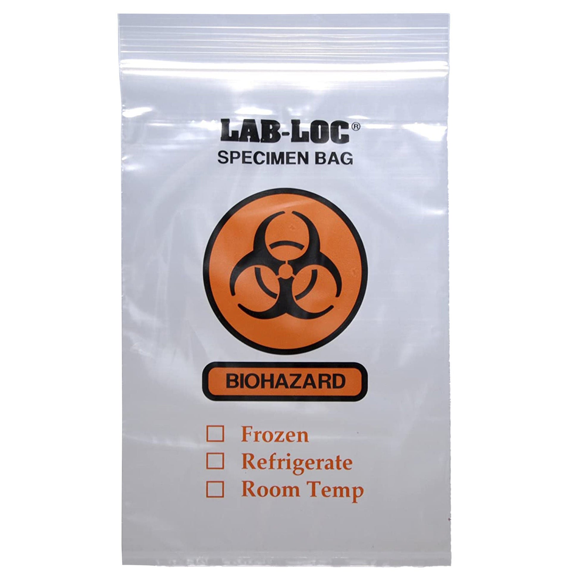 Lab-Loc® Specimen Transport Bag with Document Pouch, Zip Closure
