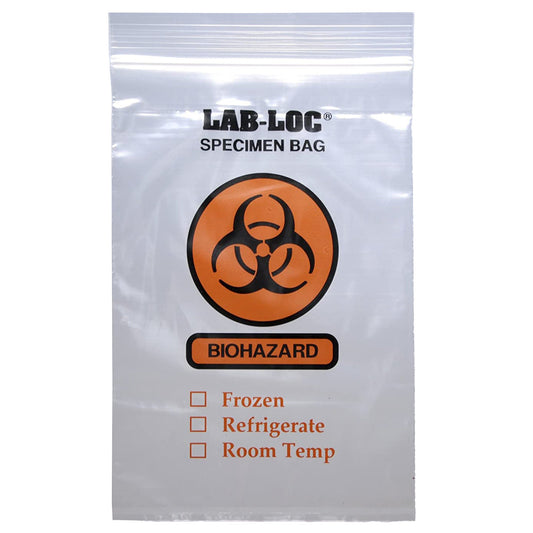 Lab-Loc® Specimen Transport Bag with Document Pouch, Zip Closure