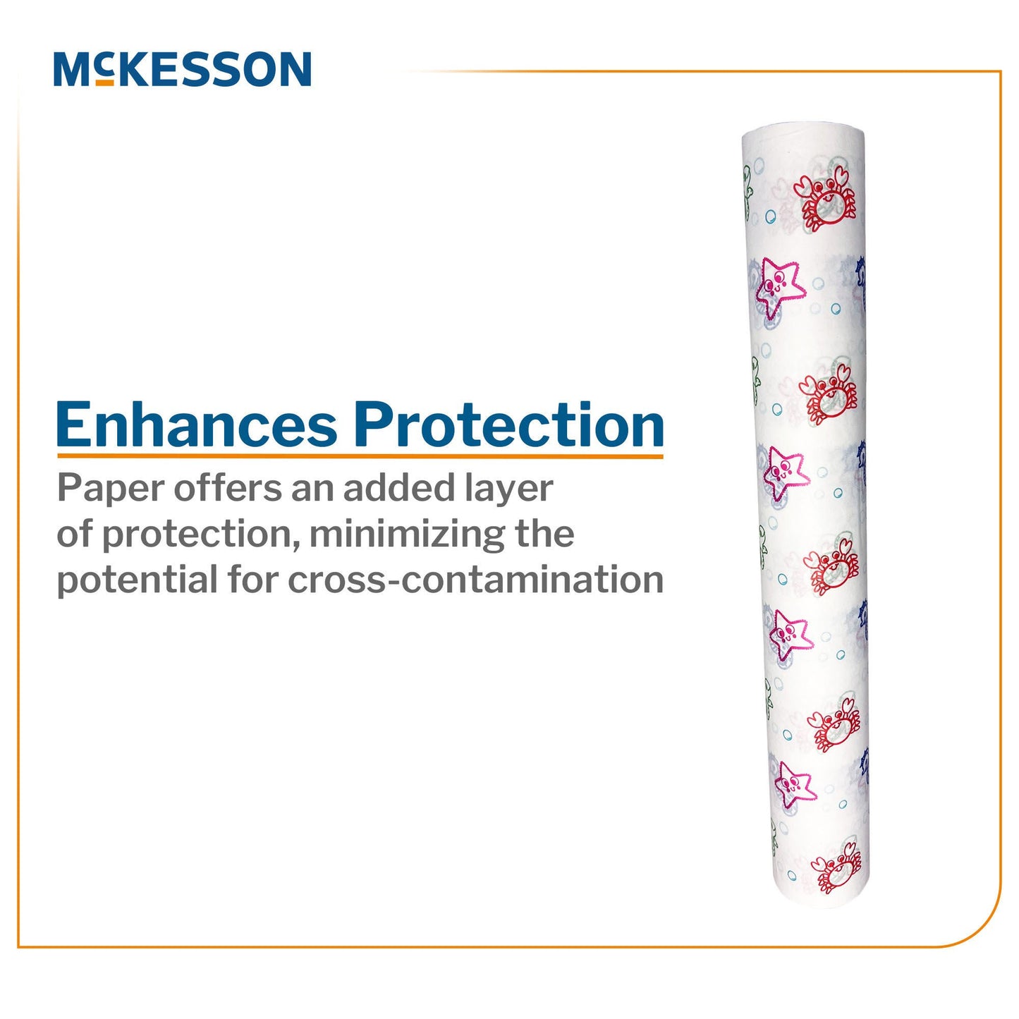 McKesson Table Paper 21 Inch Width 225 Foot Length Print (Sea Friends) Smooth