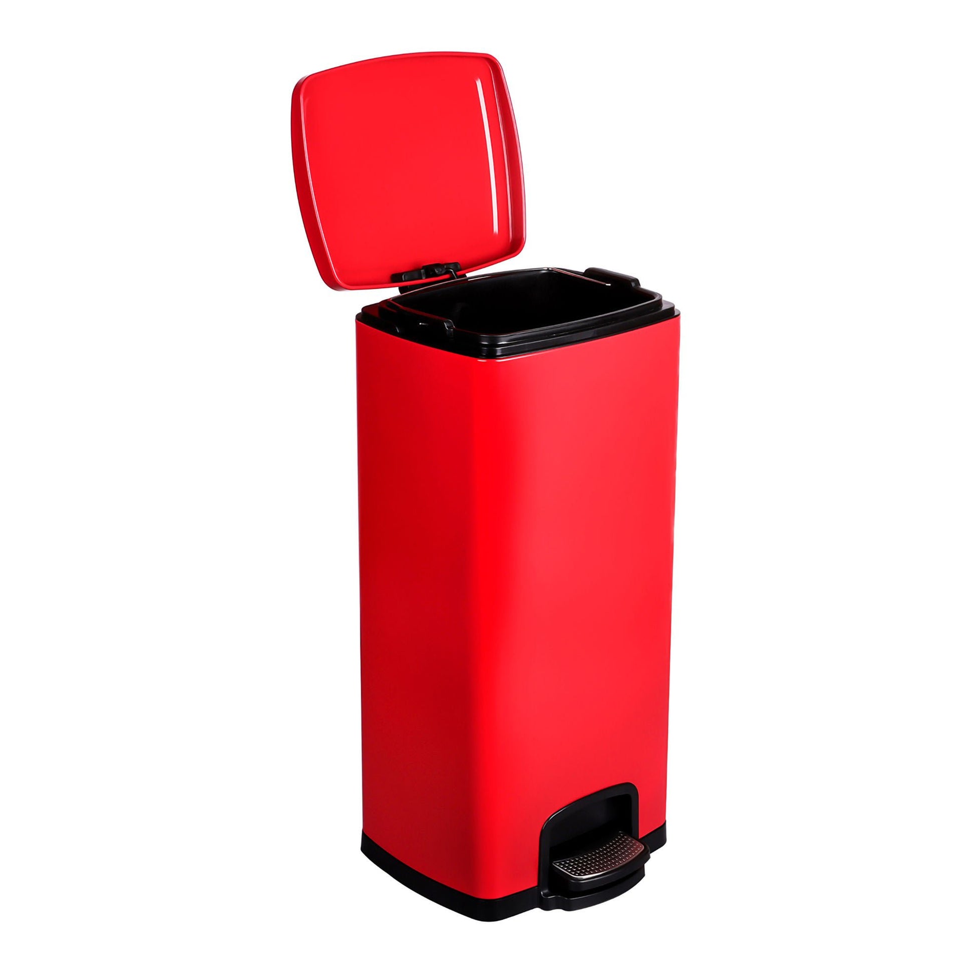 McKesson Red Square Step-On Trash Can