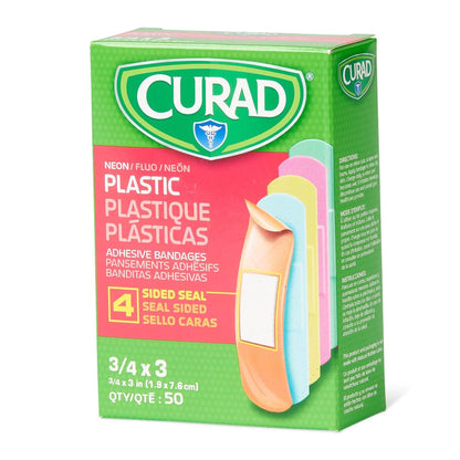 Curad Adhesive Strip Plastic Neon