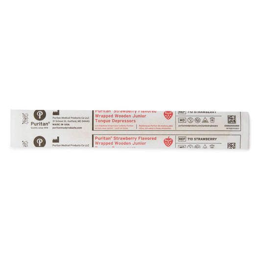 Puritan® Tongue Depressor, Strawberry Flavor, 5.5 inches long – Case of 1000