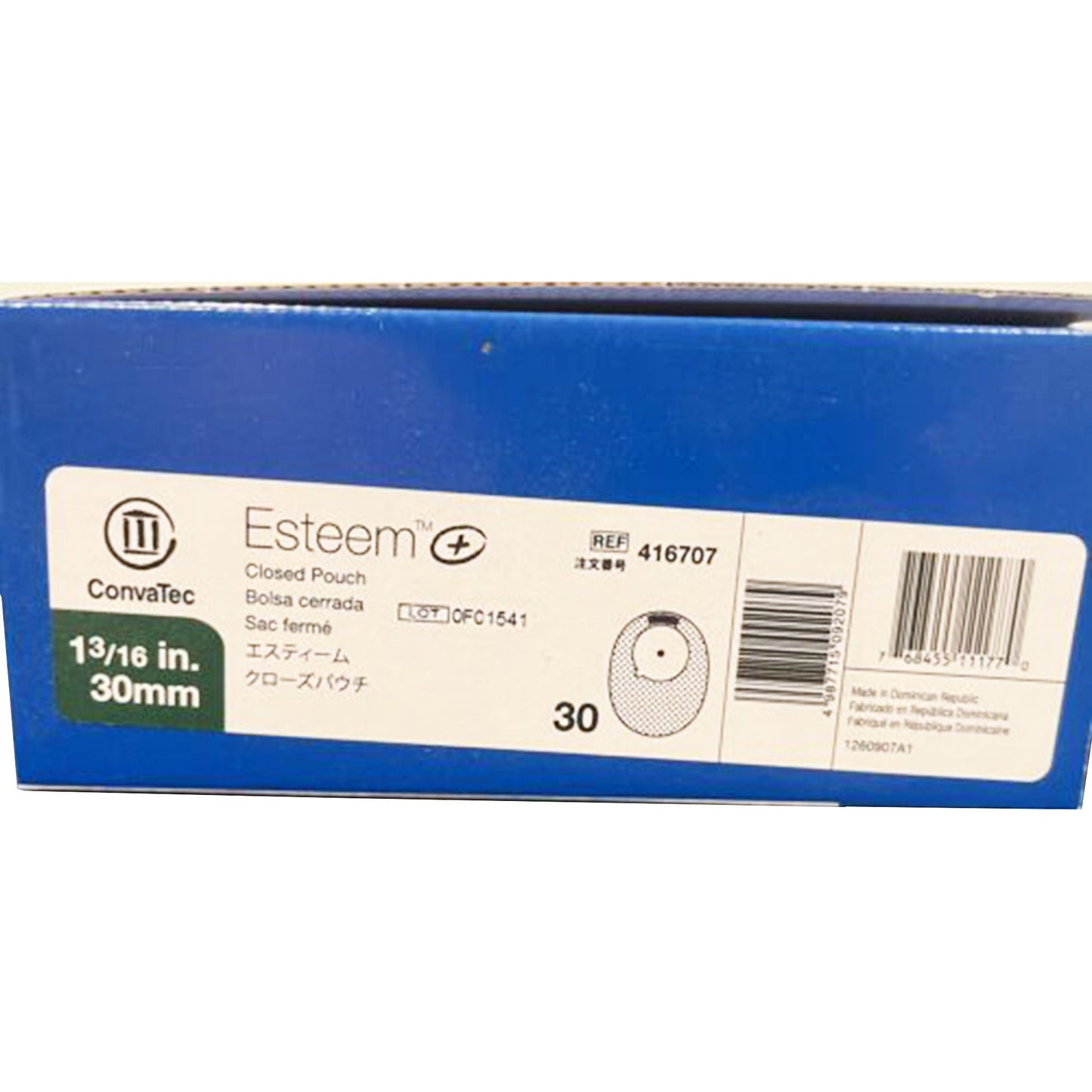 Esteem™+ One-Piece Closed End Opaque Filtered Ostomy Pouch, Stoma