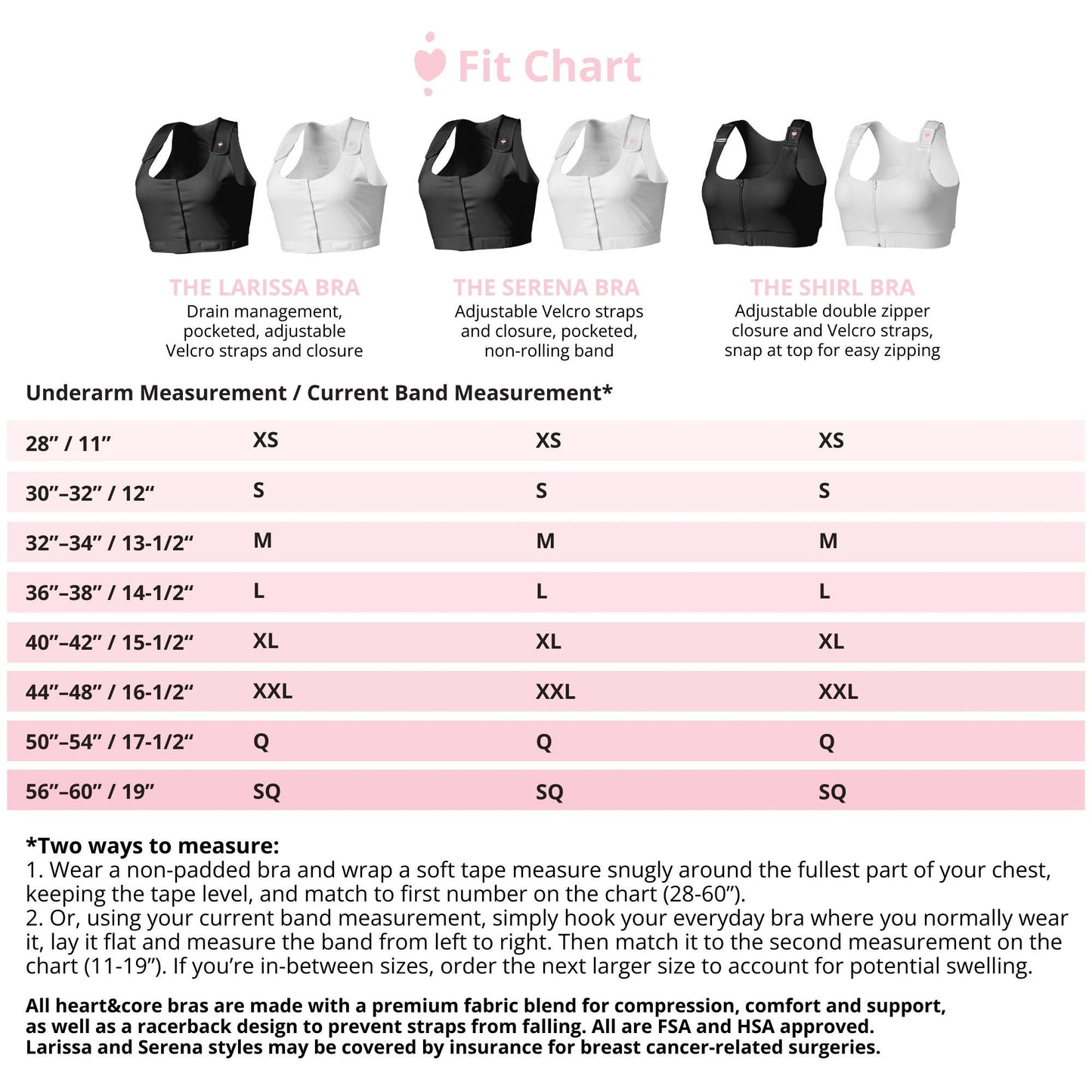 Serena Post Surgical Bra, White, Medium