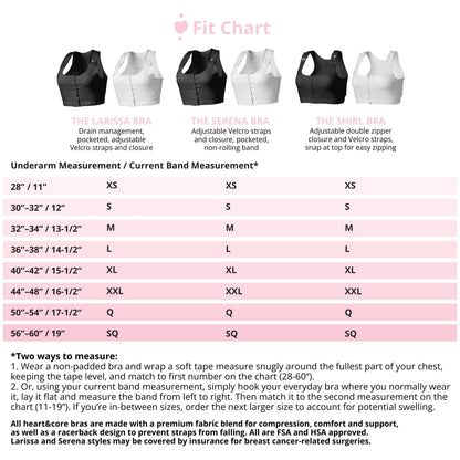 Serena Post Surgical Bra, White, Medium