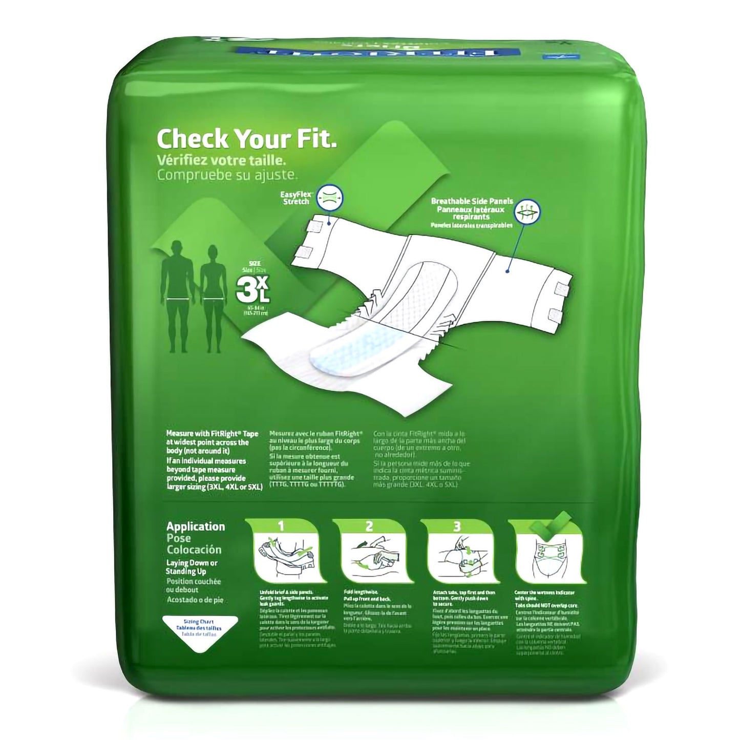 FitRight Bariatric Incontinence Brief Adult Unisex Disposable Heavy Absorbency