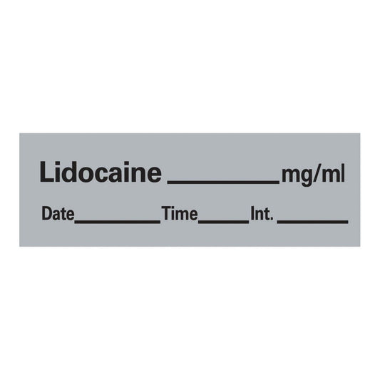 Timemed Anesthesia Label Tape, Lidocaine