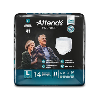 Attends® Premier Underwear, Heavy Absorbency, 44 to 58 Inch Waist/Hip
