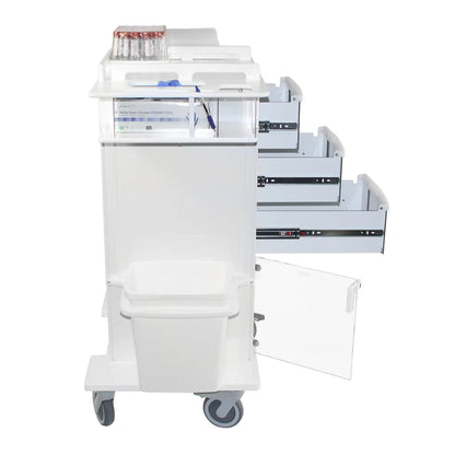 TrippNT 53292 Phlebotomy Pro Mini Cart Side Waste Container and Shelf Wing Detail
