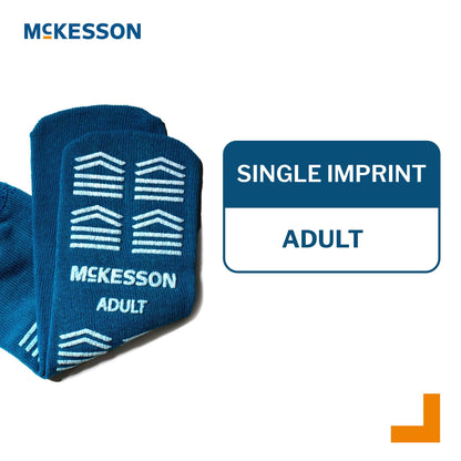 McKesson Slipper Socks, Single Tread, Adult, Teal