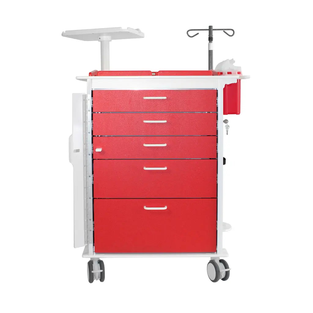 TrippNT 53503 Valor Crash Cart Security Railtop IV Pole Accessories Installed