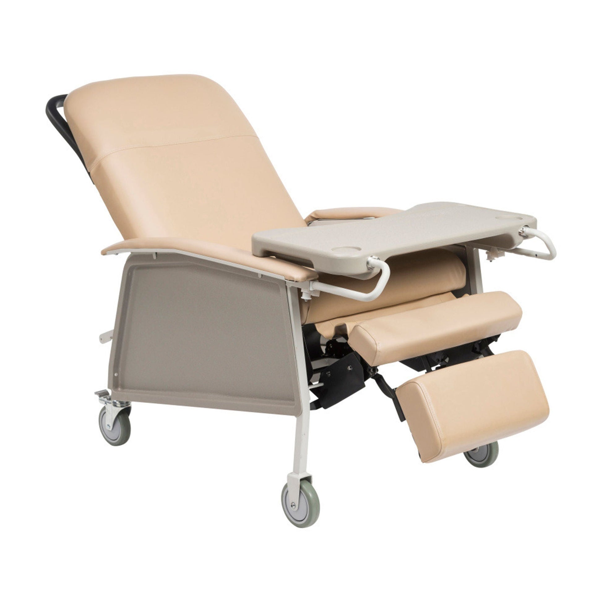Drive Bariatric Recliner Tan Vinyl 5 Inch Casters 500 lbs. Weight Capacity
