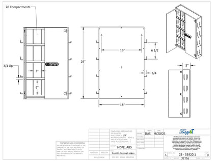 TrippNT 53920 Telemetry Cabinet Engineering Line Drawing Dimensions