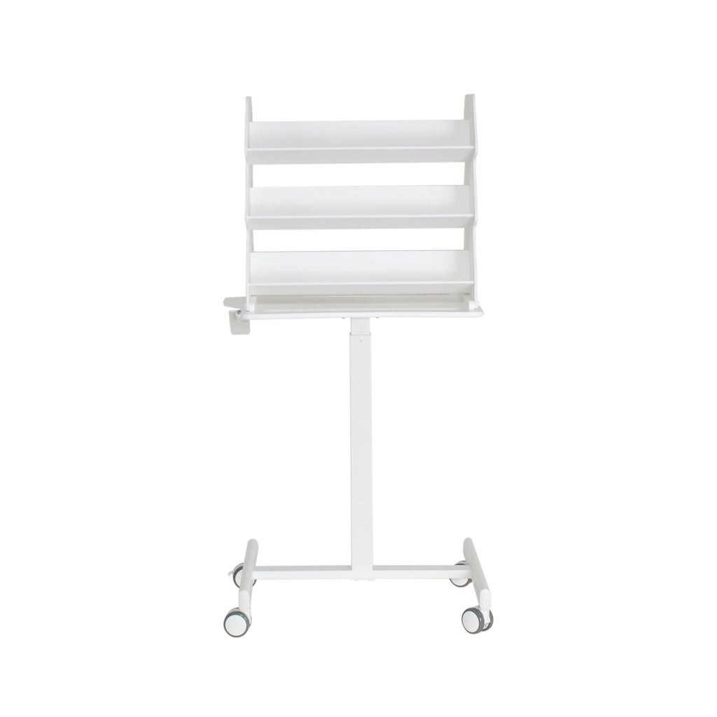 TrippNT 53944 — full stand showing 3 slanted shelves per side and pneumatic center column