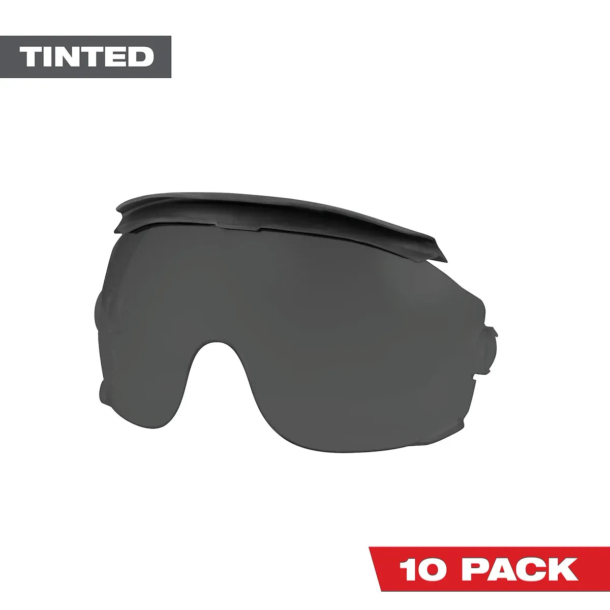 Milwaukee 10pk Gasketed Tinted Eye Visor Replacement Lenses (BOLT Safety Helmet & BOLT Hard Hat Mount) 48-73-1455 | 10-Piece