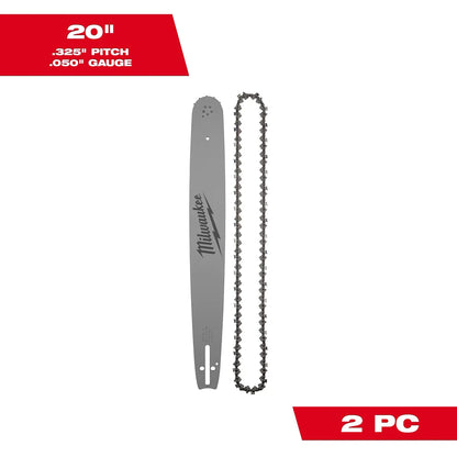 Milwaukee 20" .325" Pitch, .043" Gauge Saw Chain and Guide Bar Set 49-16-2848
