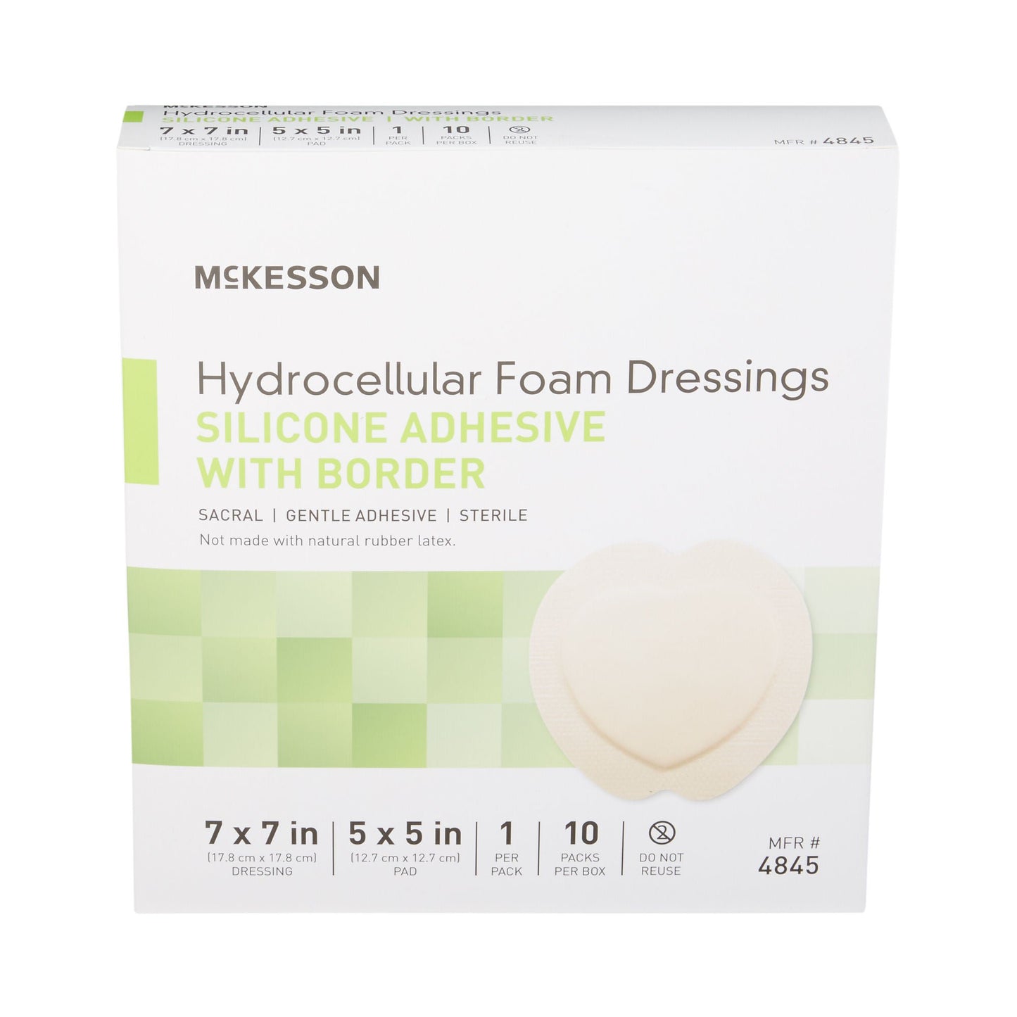 McKesson Silicone Adhesive with Border Silicone Foam Dressing, Sacral