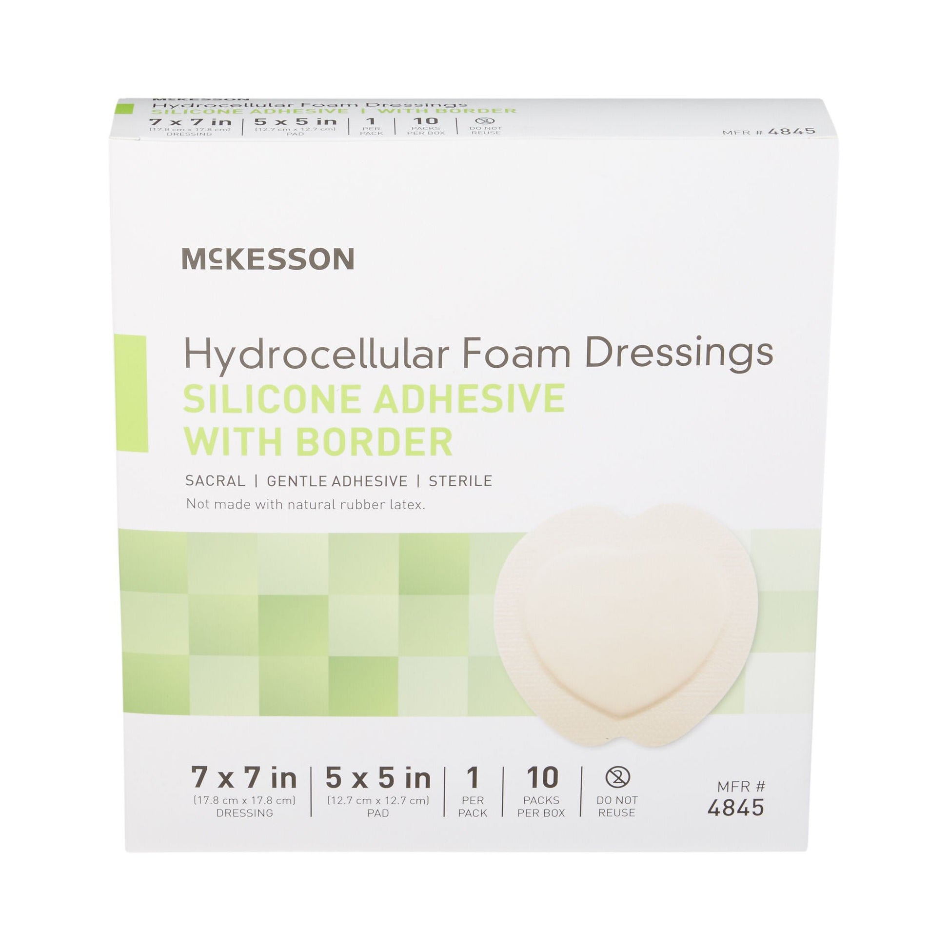 McKesson Silicone Adhesive with Border Silicone Foam Dressing, Sacral