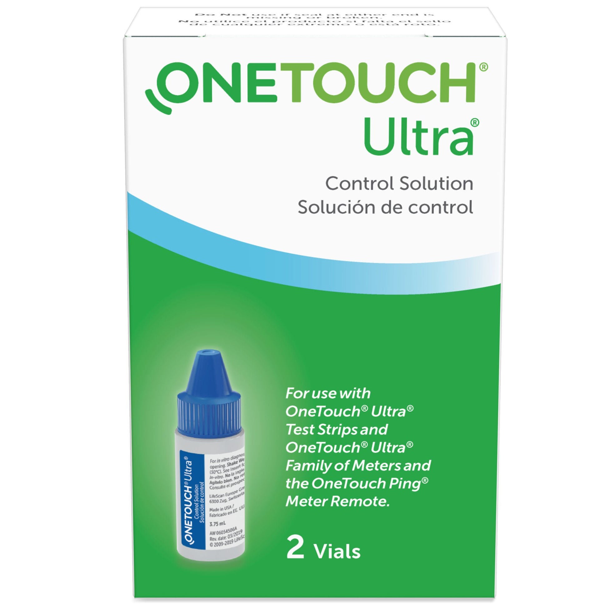 One Touch Ultra Blood Glucose Control Solution 2 X