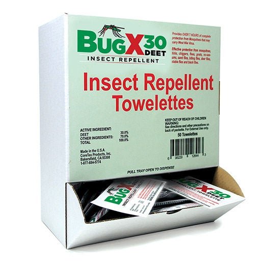BugX® 30 Insect Repellent Towelettes with DEET