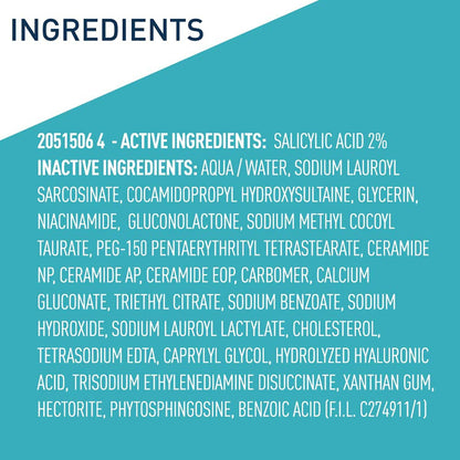CeraVe® 2% Salicylic Acid Acne Control Cleanser with Ceramides & Hectorite Clay
