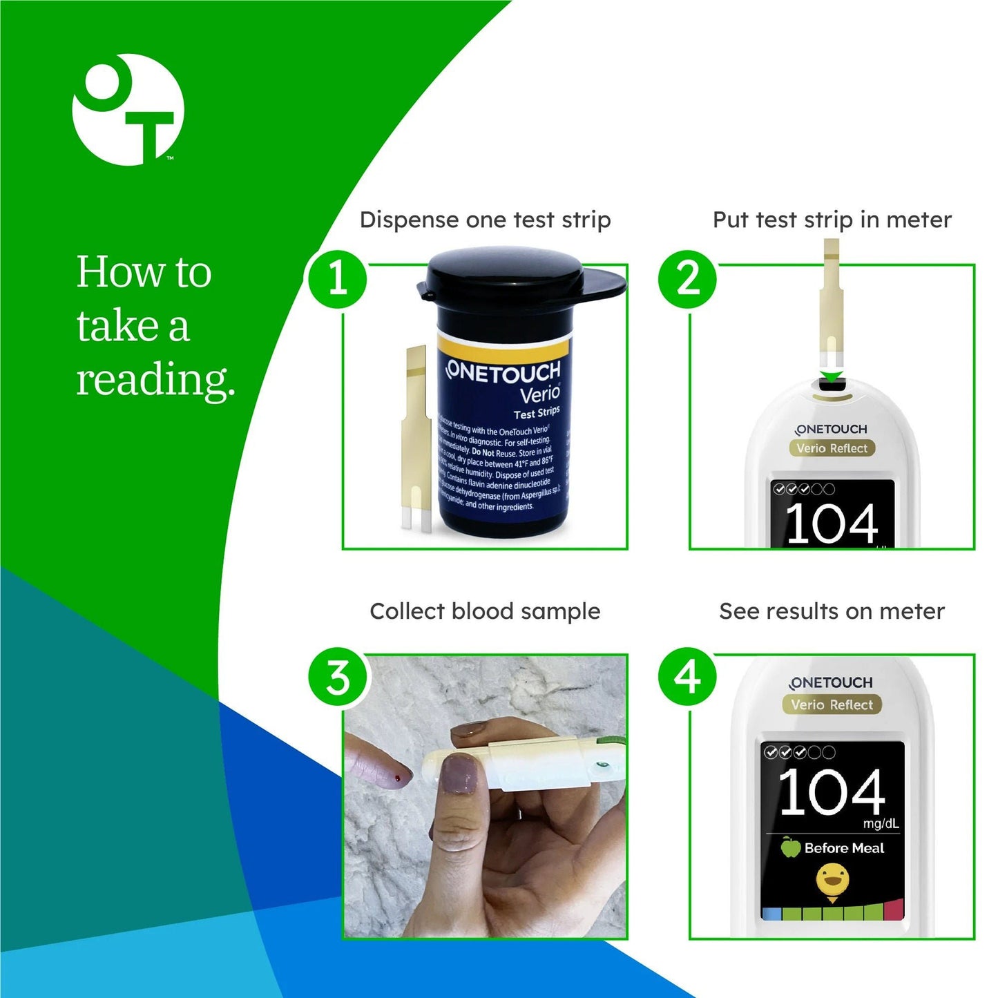 OneTouch Verio Blood Glucose Test Strips 50 Strips For OneTouch Verio Family of Meters