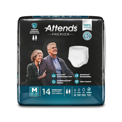 Attends® Premier Underwear, Heavy Absorbency, 34 to 44 Inch Waist/Hip