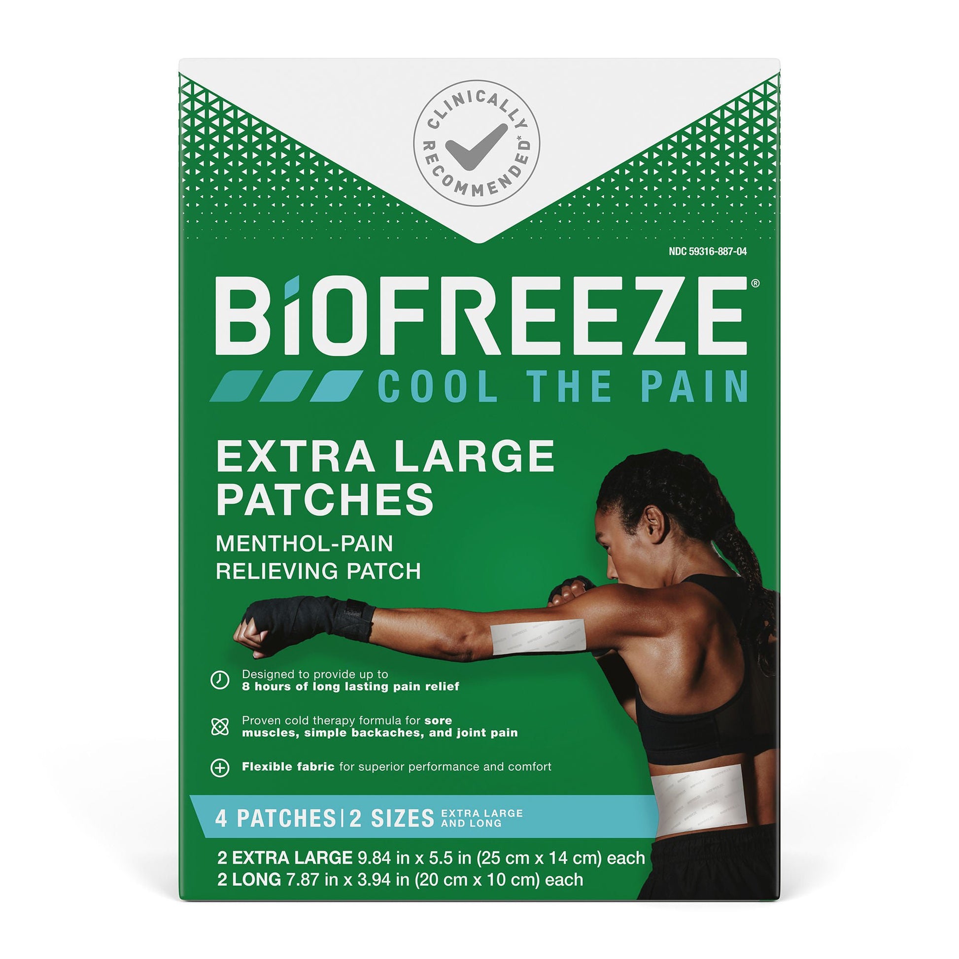 Biofreeze® Menthol Pain Relieving, 2 Patches, 2 20x10 cm Patches
