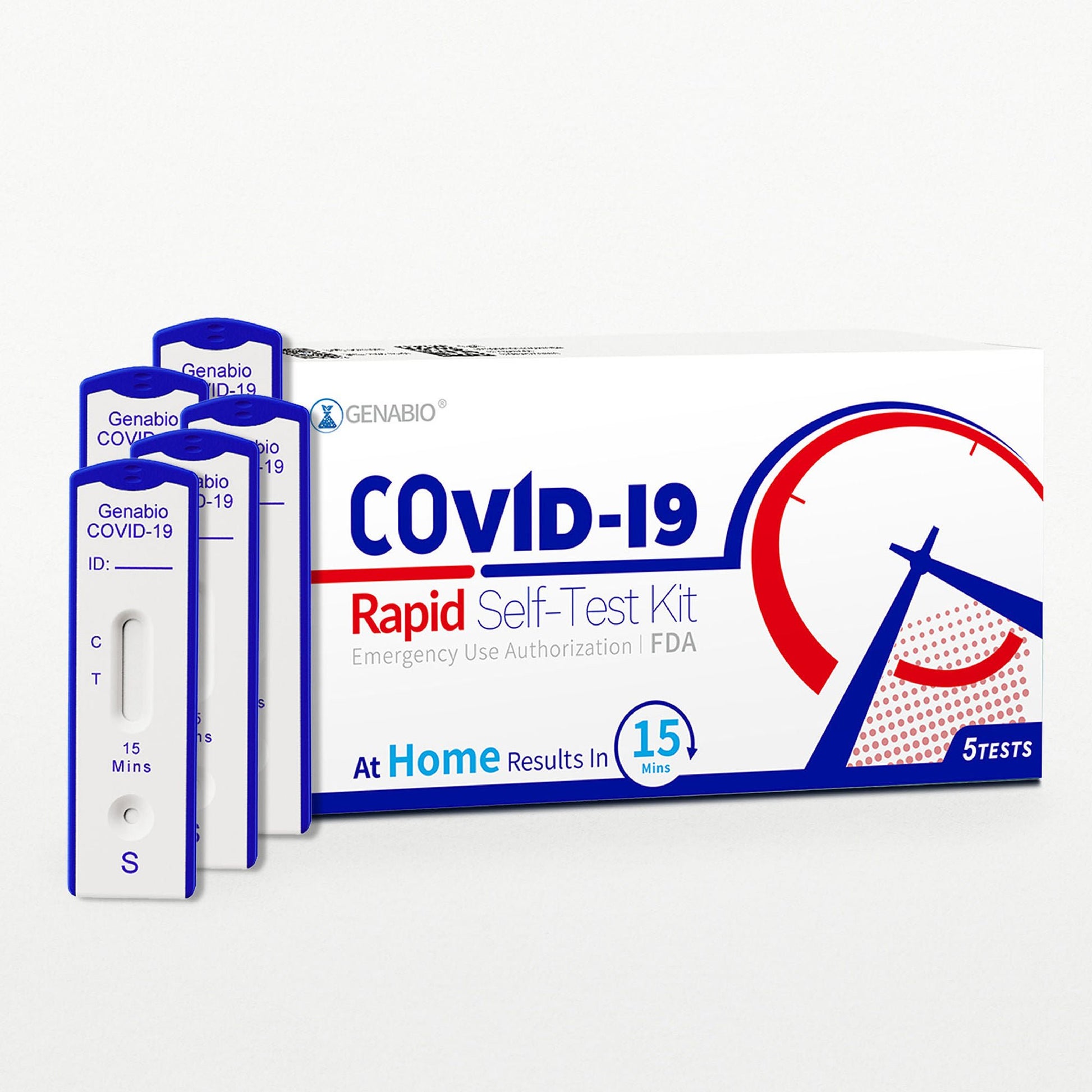Genabio® COVID-19 at Home Rapid Self-Test Kit, Five Tests