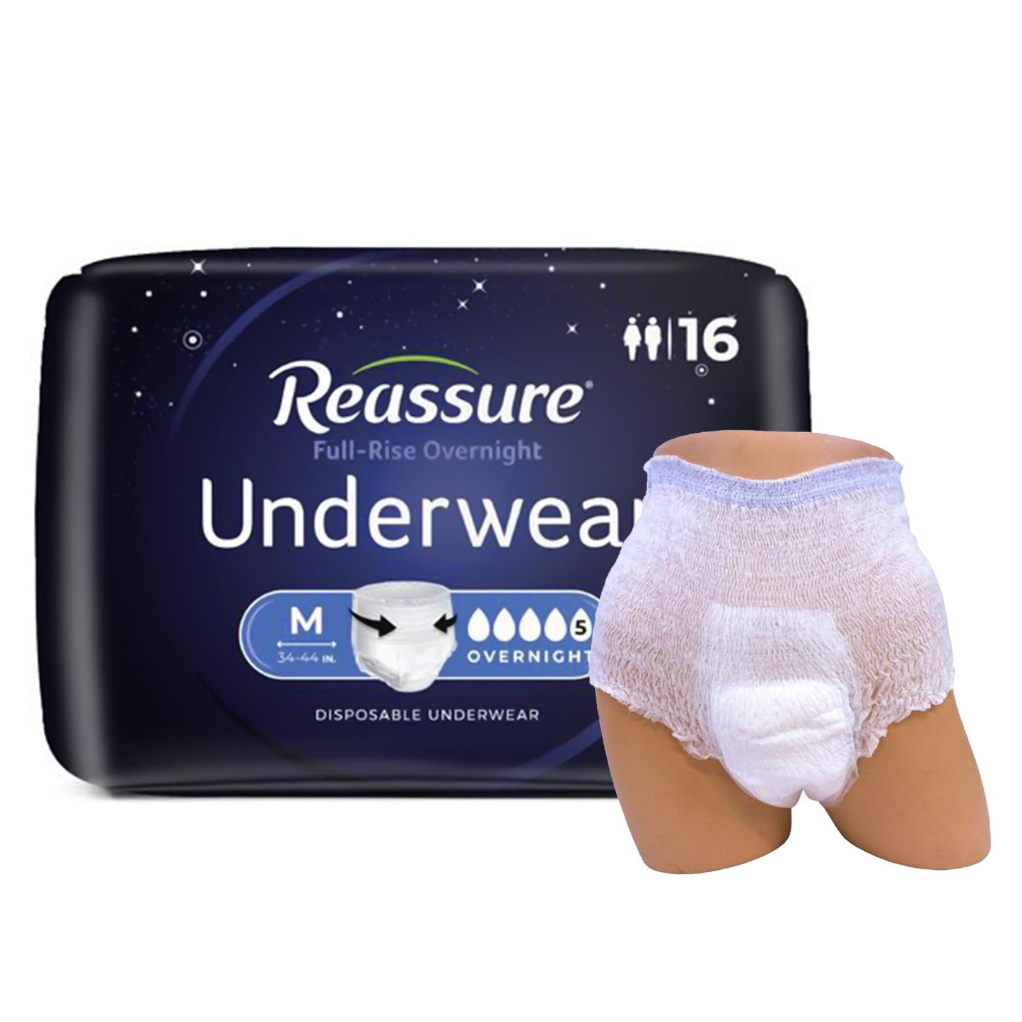Reassure® Full-Rise Overnight Absorbent Underwear, Heavy Absorbency
