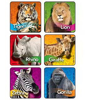 Kids Love Stickers Sticker Zoo Animal Photos , Assorted 2-1/2 Inch Diameter