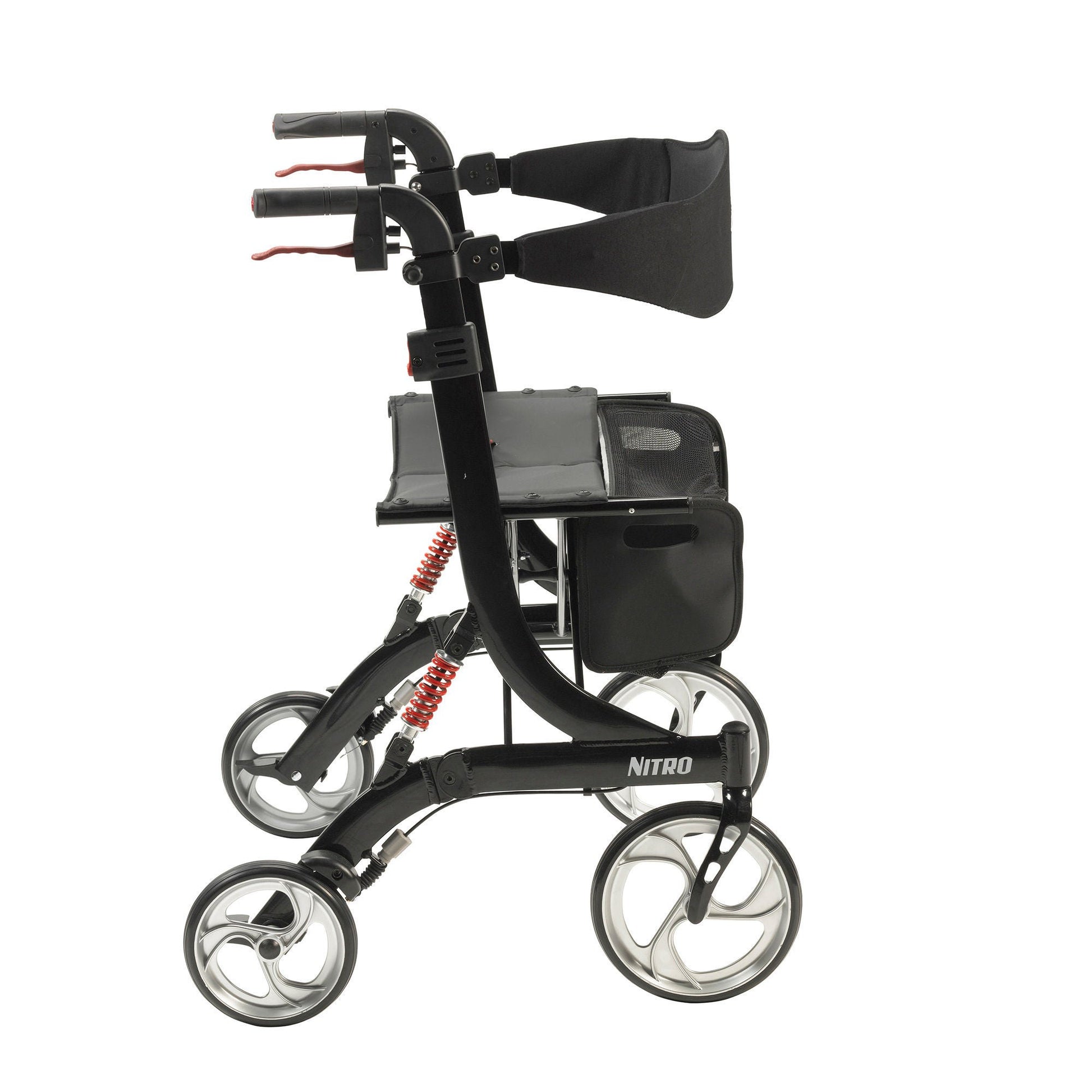 Nitro HD Bariatric Four-Wheel Rollator, Black