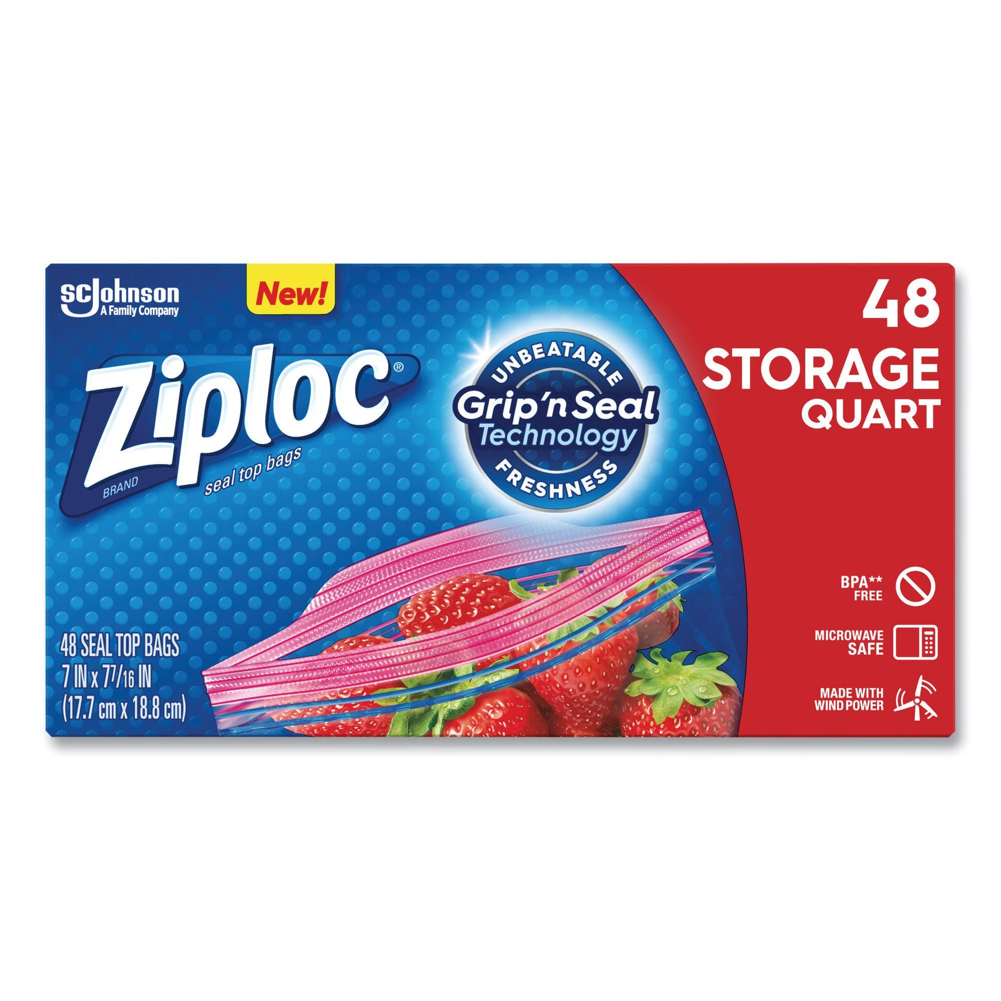 Ziploc Reclosable Bag -7/16 Inch Plastic Clear / White Block Zipper Closure