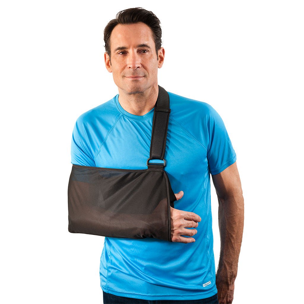 Breg Essential Shoulder Sling Mesh Fabric D-Ring / Hook and Loop Strap Closure Envelope Left or Right Arm