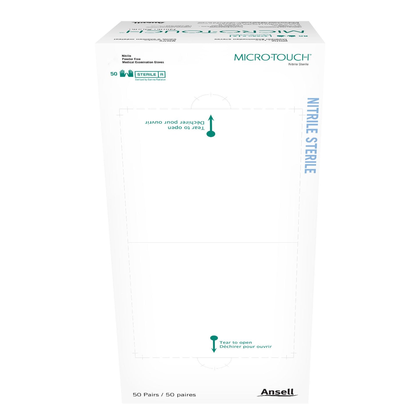 Micro-Touch® Nitrile Sterile Nitrile Exam Gloves, Blue - view 2