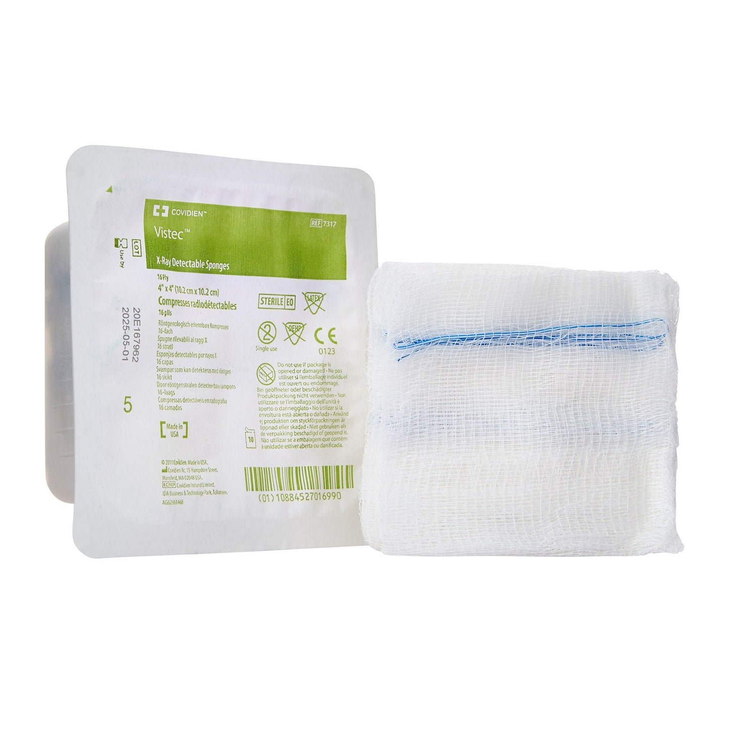 Visitec™ Sterile USP Type VII X-Ray Detectable Gauze Sponge, 16-Ply