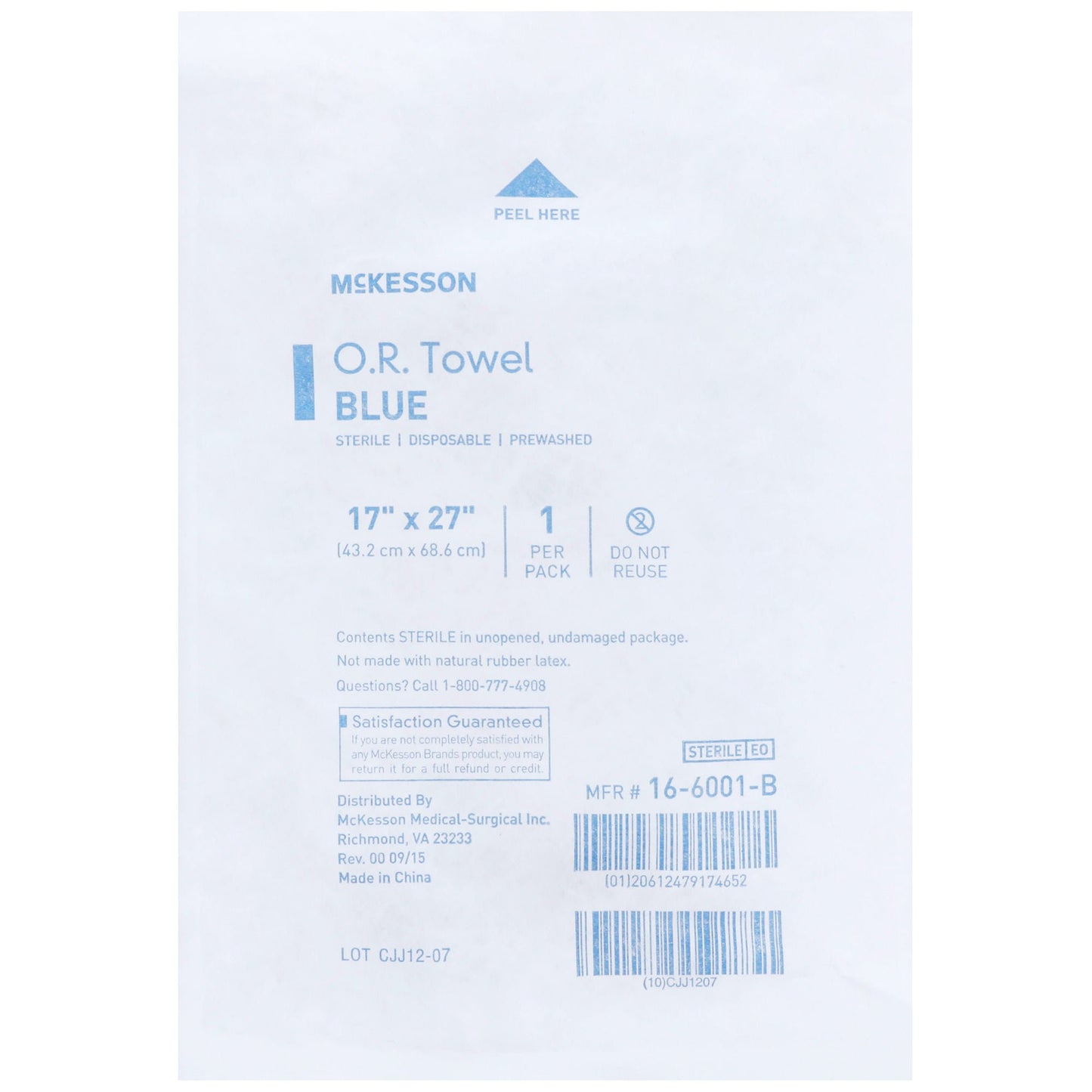 McKesson Sterile Blue O.R. Towel