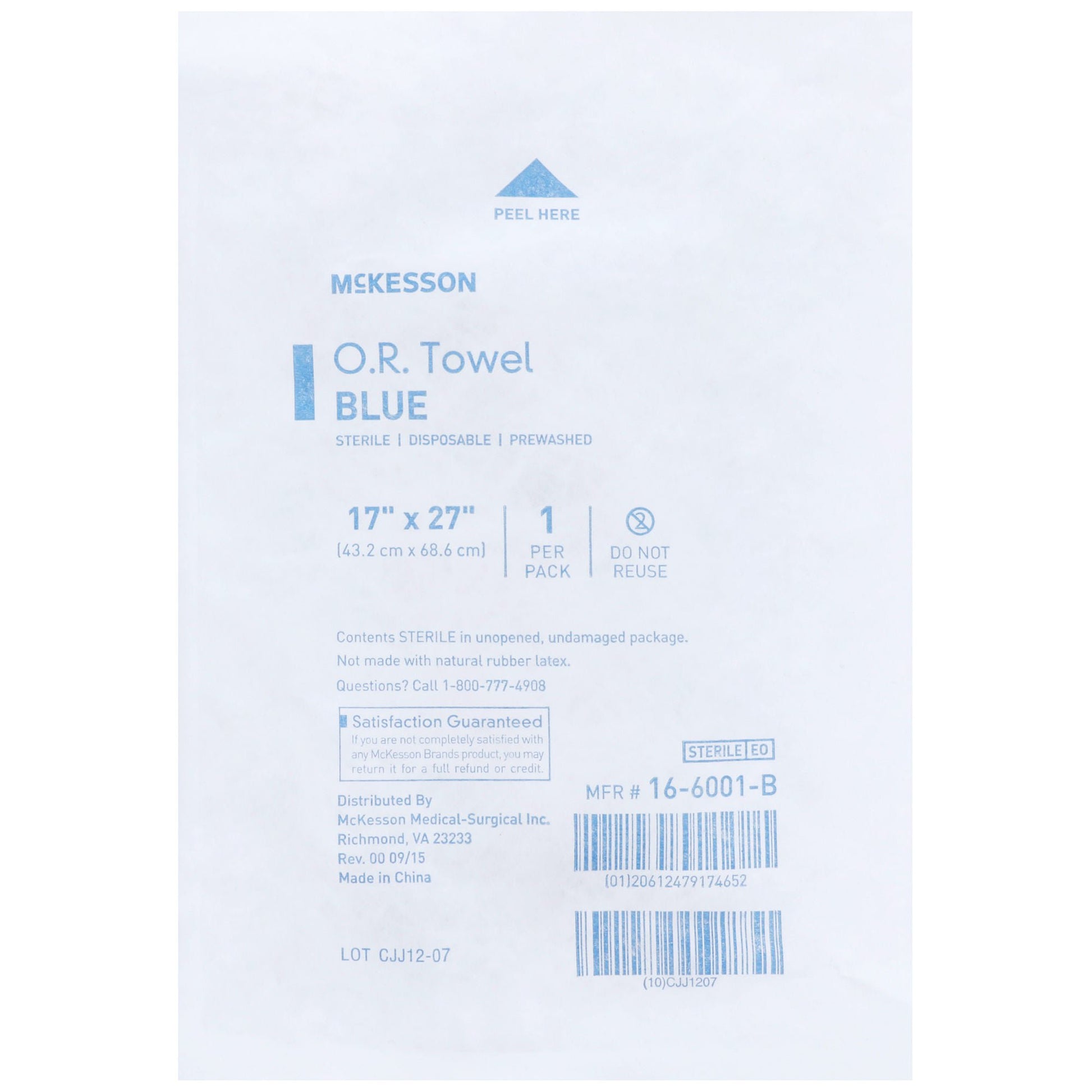 McKesson Sterile Blue O.R. Towel