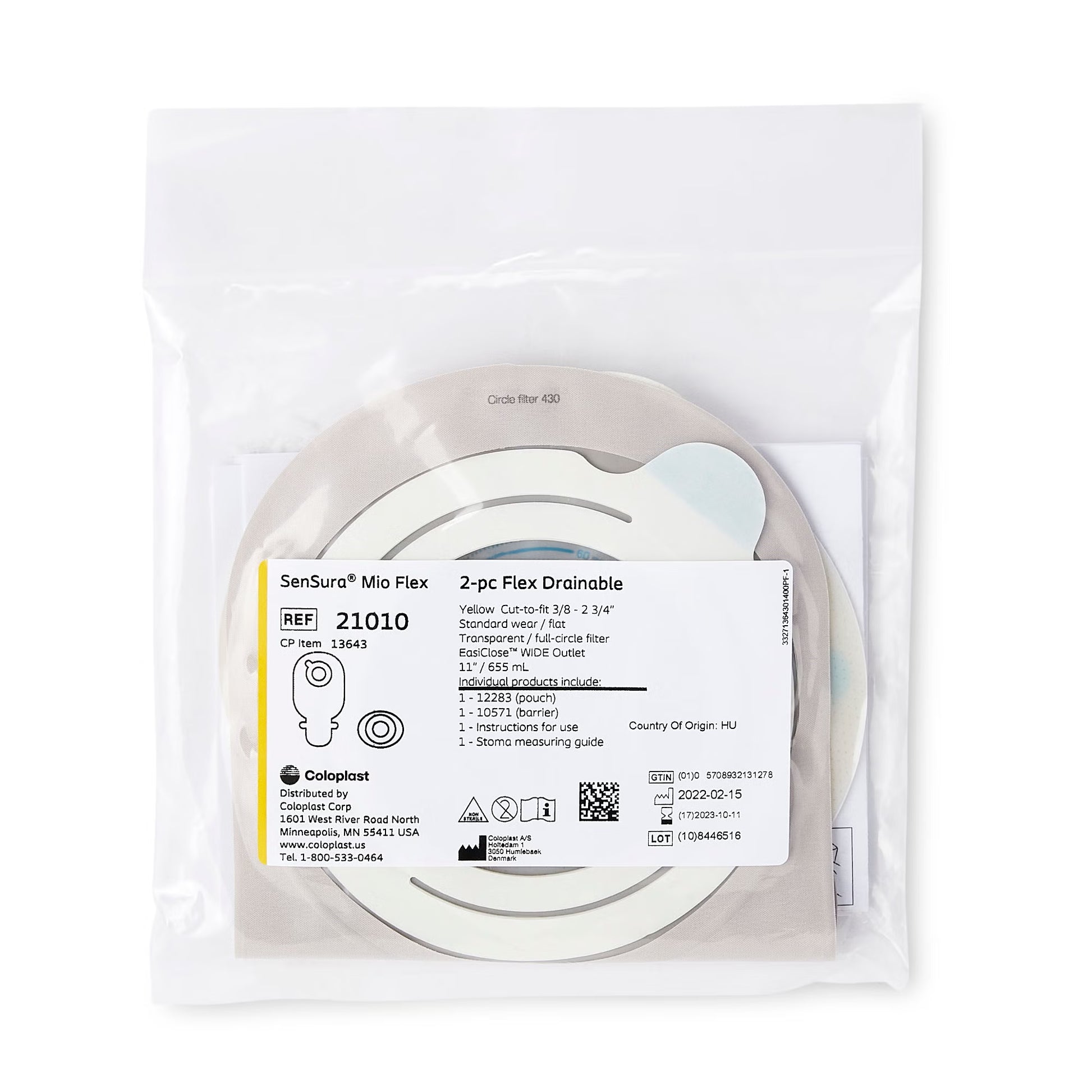 SenSura Mio Ostomy Pouch Two-Piece System Maxi Length Flat, Trim to Fit Stoma Drainable