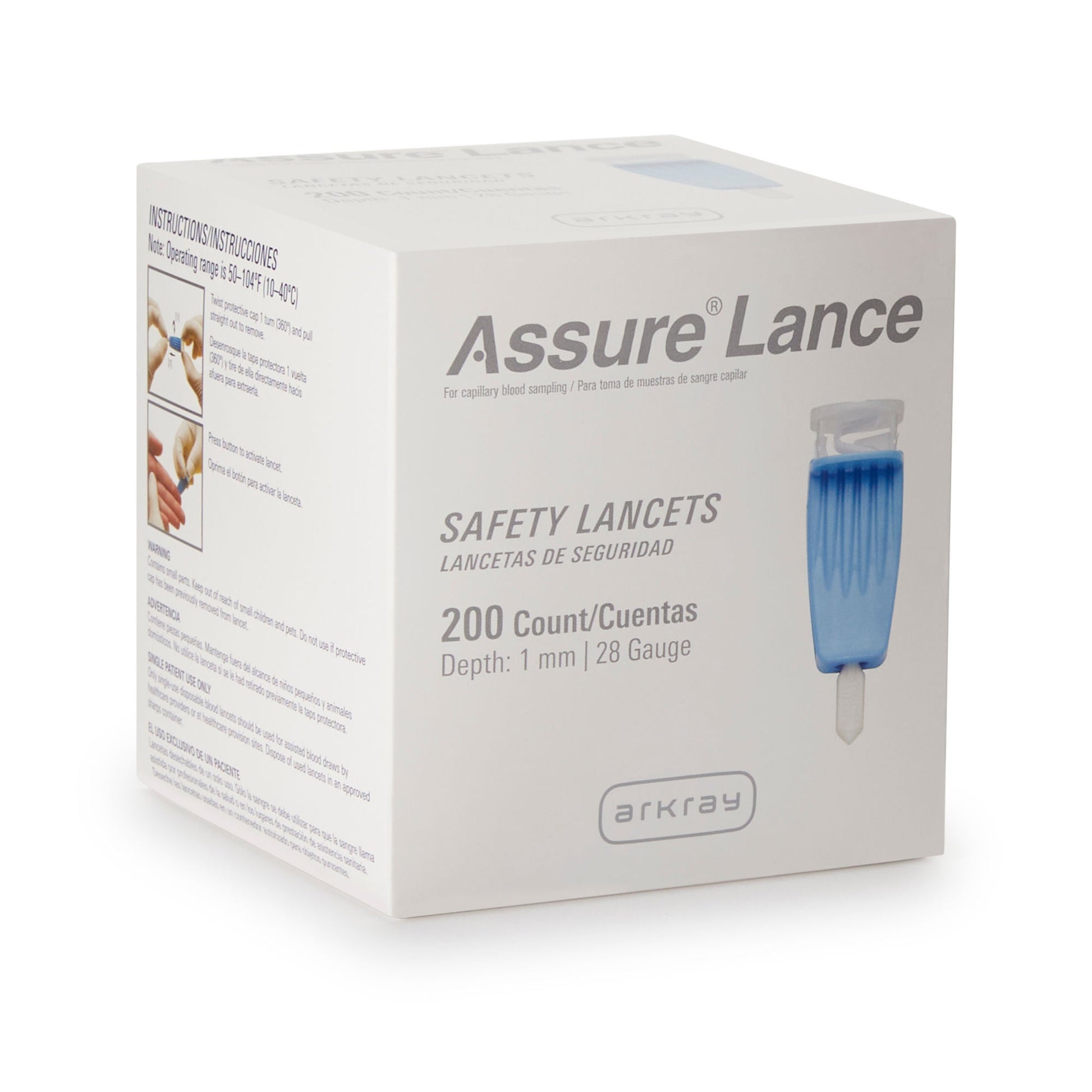 Assure® Lance Safety Lancet, 1 mm Depth, Light Blue