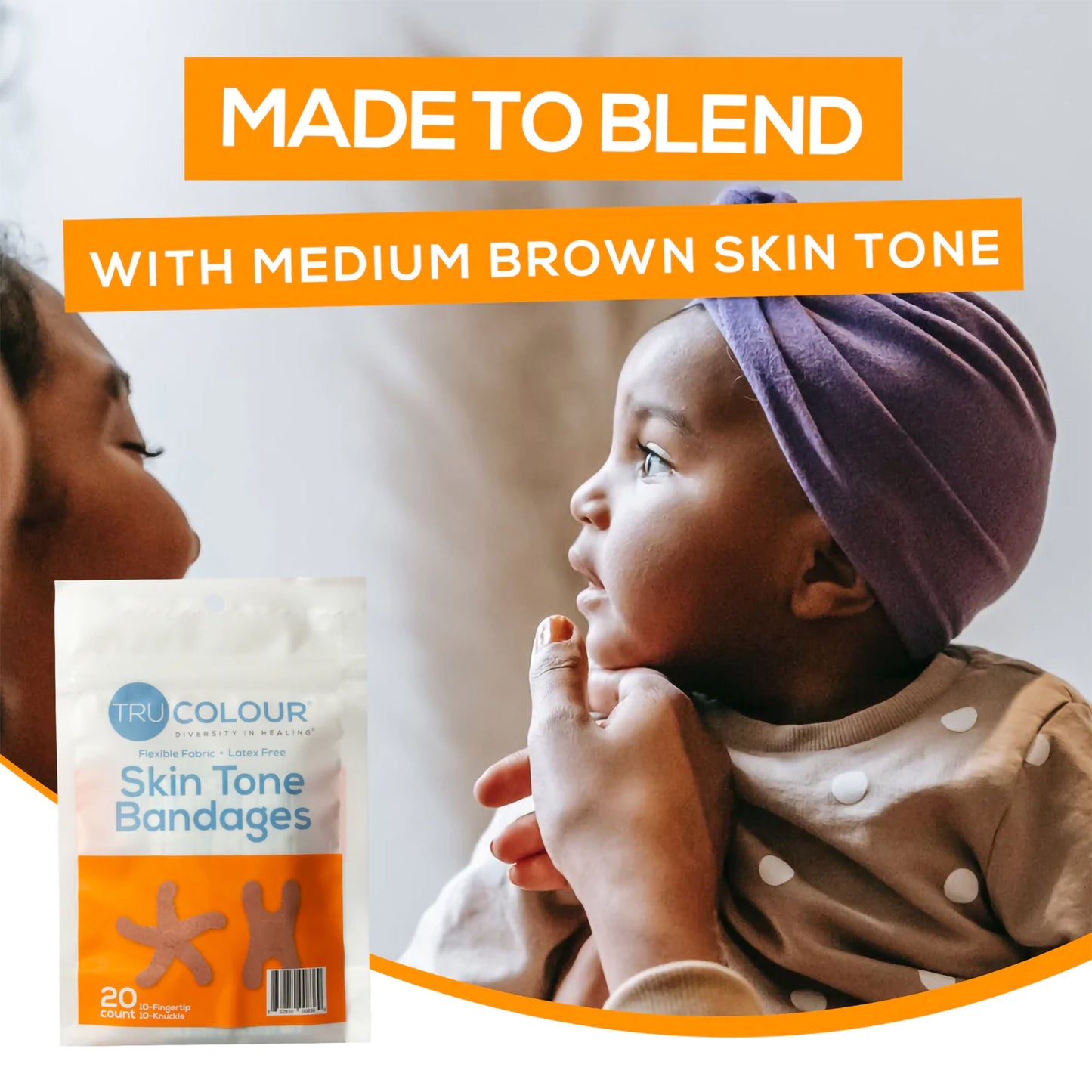 TruColour® Brown Adhesive Strip, Knuckle / Fingertip
