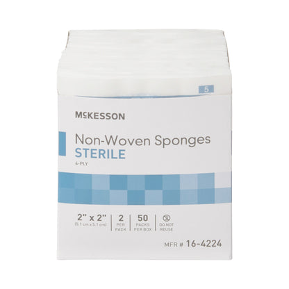 McKesson Sterile Nonwoven Sponge, Four Ply
