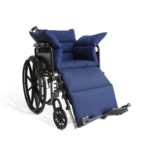 NYOrtho Wheelchair Overlay Cushion, 17 in. W x 54 in. D, Fiber, Dark Blue