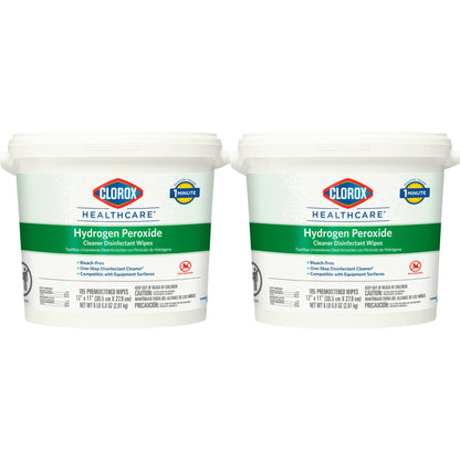Clorox Healthcare® Hydrogen Peroxide Cleaner Disinfectant Wipes, Bucket, .