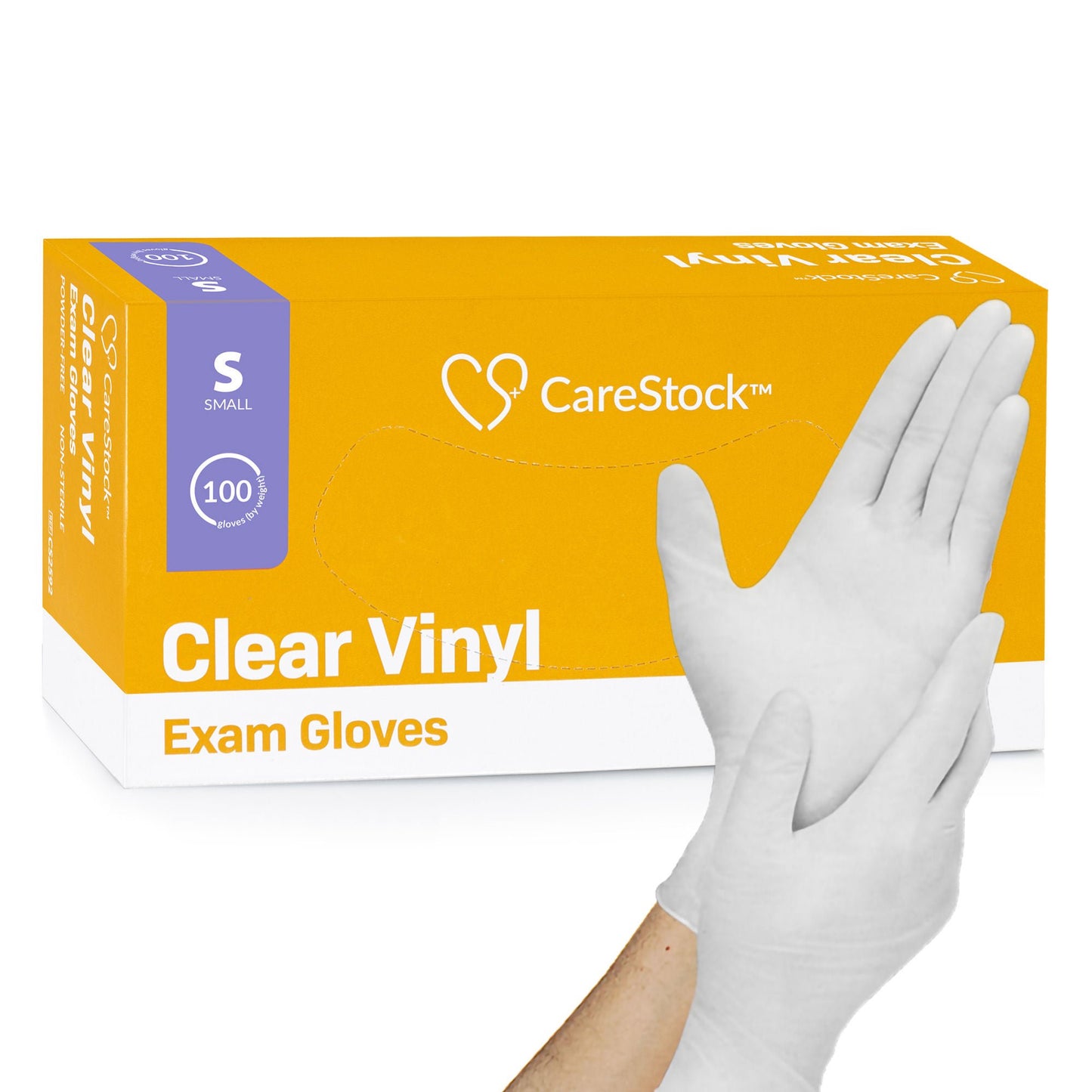 CareStock™ Vinyl Exam Gloves, Clear