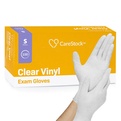CareStock™ Vinyl Exam Gloves, Clear