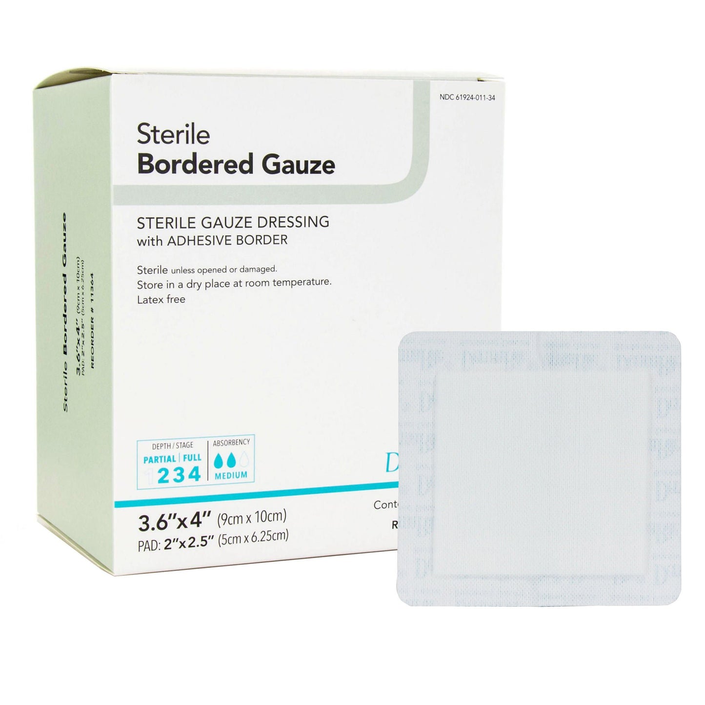 DermaRite® Gauze Adhesive Dressing, White, Sterile