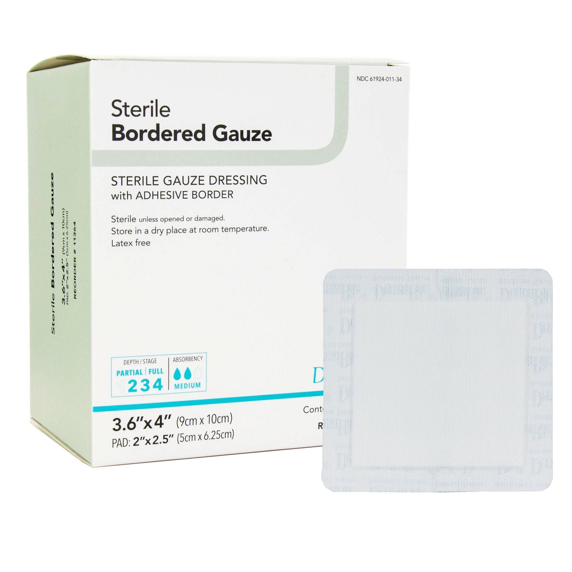 DermaRite® Gauze Adhesive Dressing, White, Sterile