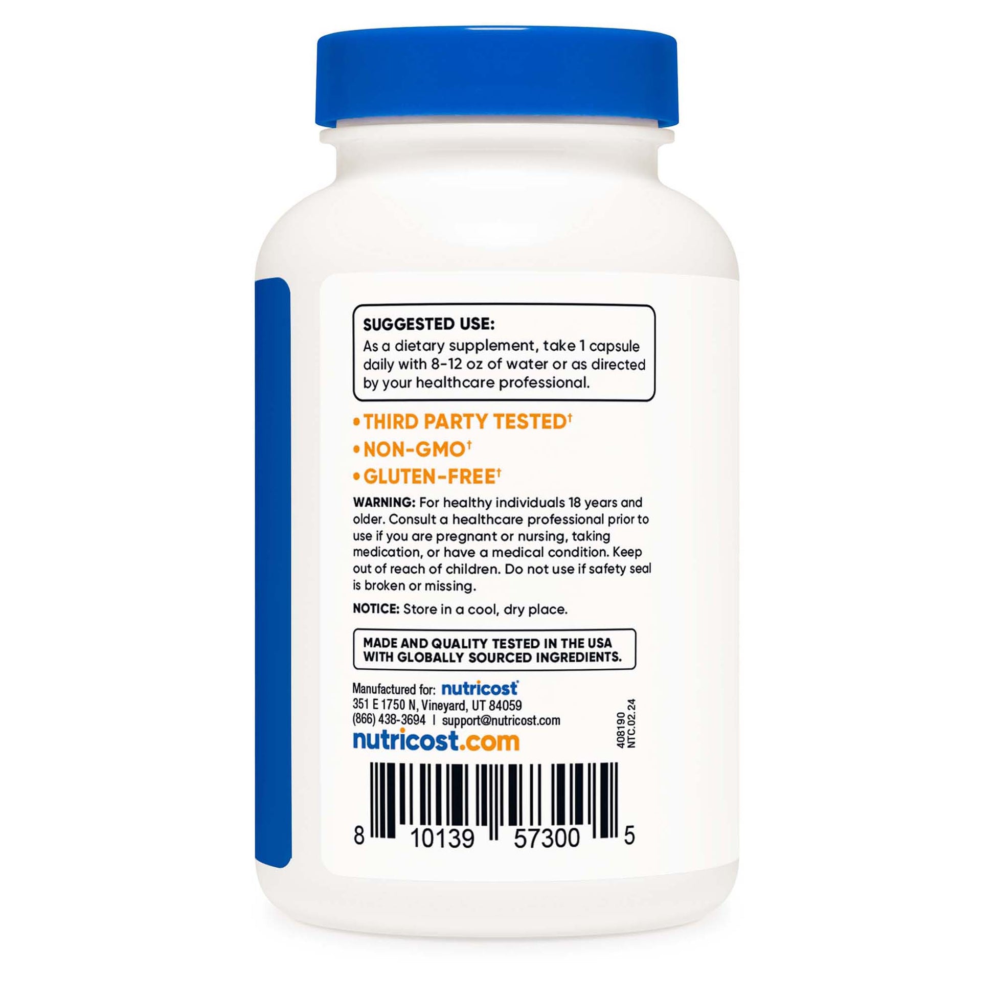 nutricost Dietary Supplement Zinc Picolinate 50 mg Strength Capsule