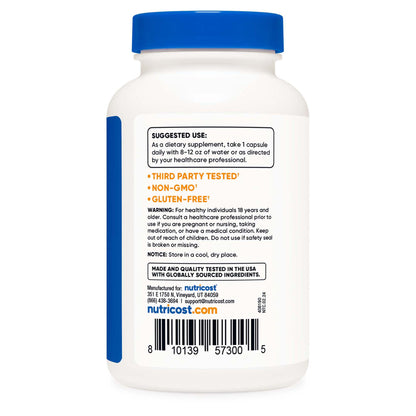 nutricost Dietary Supplement Zinc Picolinate 50 mg Strength Capsule
